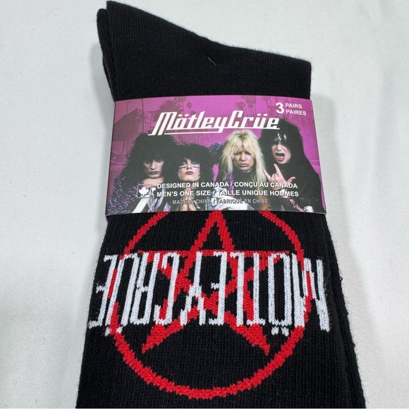 NWT Motley Crue 3 Pack Crew Socks - Picture 4 of 11